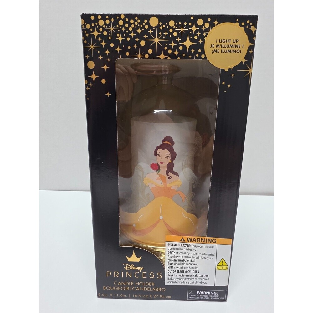 Disney Parks Princess Belle Candle Holder W/ Remote Control Light Up Brand New